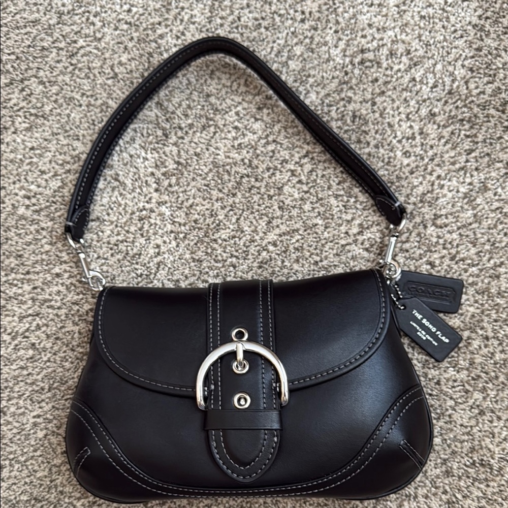 Coach Black Soho Bag regenerative leather re-edition